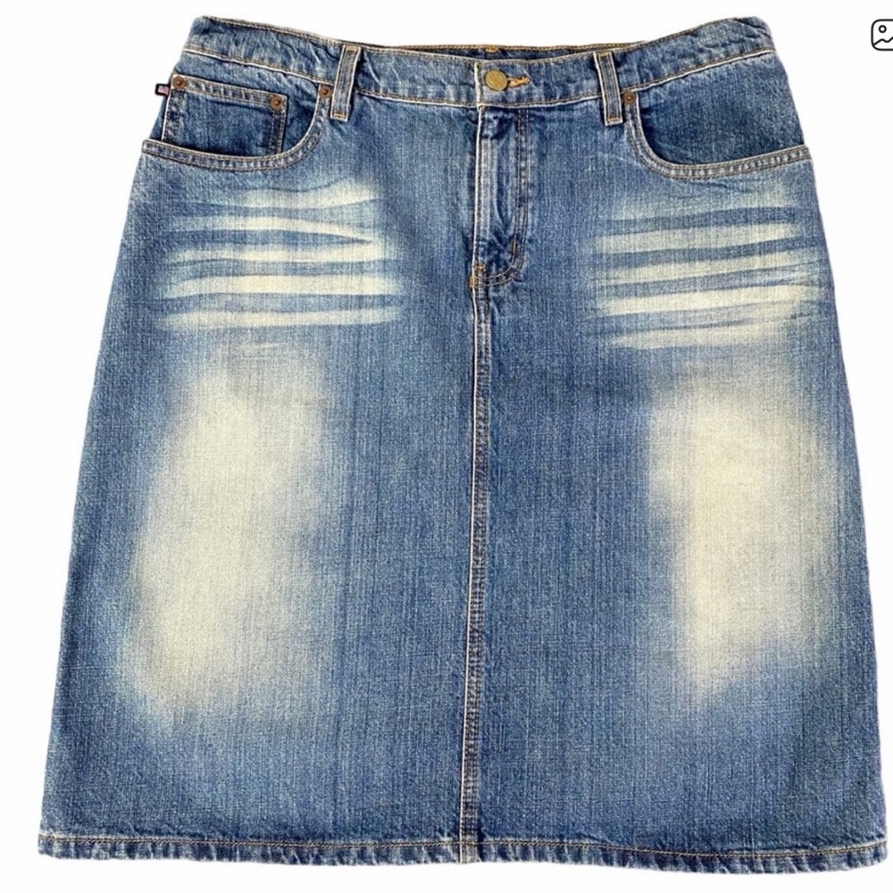 Vintage Polo Jeans Co Denim Skirt Womens 12 / 34 Blue Ralph Lauren Knee Length